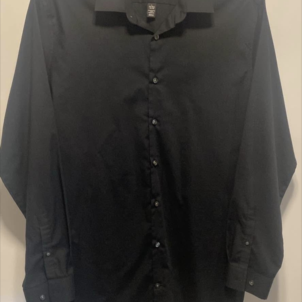 JF J.Ferrar Elegant Black Men's Dress Shirt